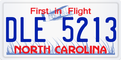 NC license plate DLE5213