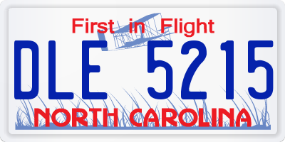 NC license plate DLE5215