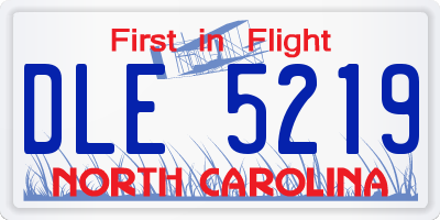 NC license plate DLE5219