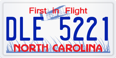 NC license plate DLE5221