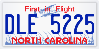 NC license plate DLE5225