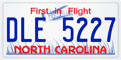 NC license plate DLE5227