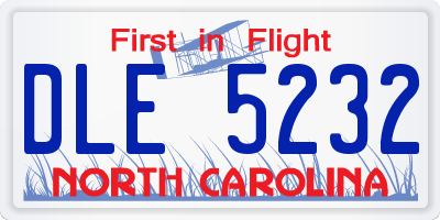 NC license plate DLE5232