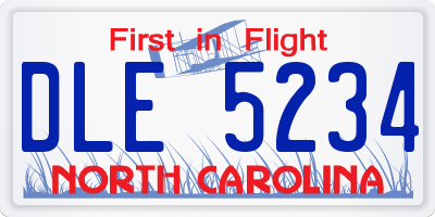 NC license plate DLE5234