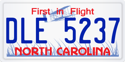 NC license plate DLE5237
