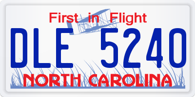 NC license plate DLE5240