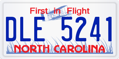 NC license plate DLE5241