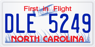 NC license plate DLE5249