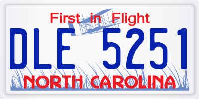 NC license plate DLE5251