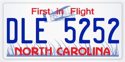 NC license plate DLE5252