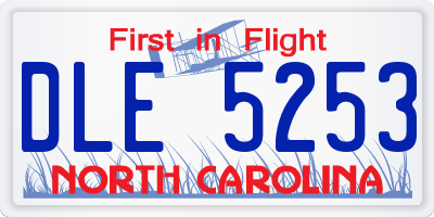 NC license plate DLE5253