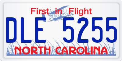 NC license plate DLE5255