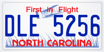 NC license plate DLE5256
