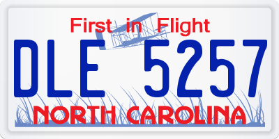 NC license plate DLE5257