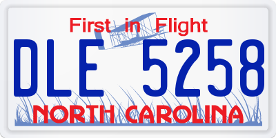 NC license plate DLE5258