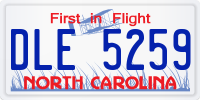 NC license plate DLE5259