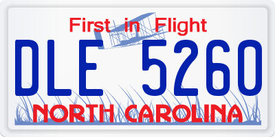 NC license plate DLE5260