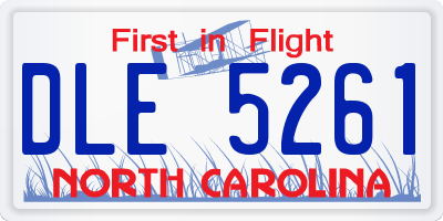 NC license plate DLE5261