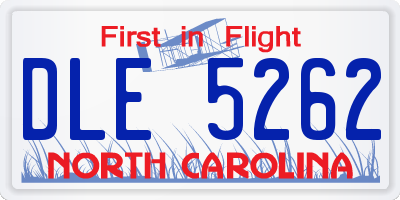 NC license plate DLE5262