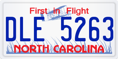 NC license plate DLE5263