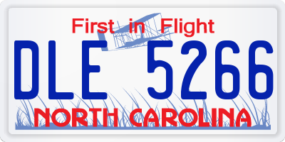 NC license plate DLE5266
