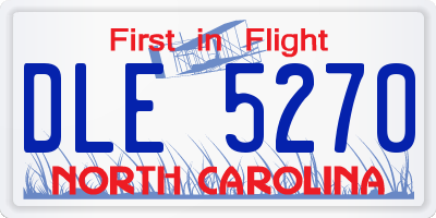 NC license plate DLE5270