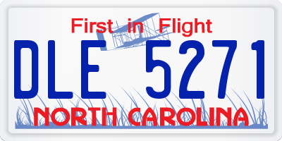 NC license plate DLE5271