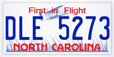 NC license plate DLE5273