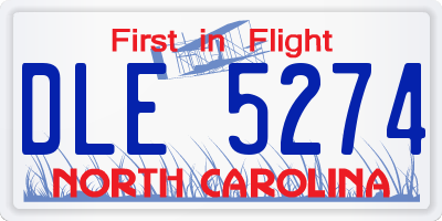NC license plate DLE5274