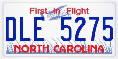 NC license plate DLE5275