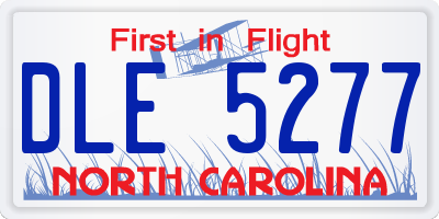 NC license plate DLE5277