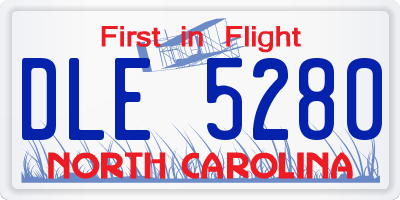 NC license plate DLE5280