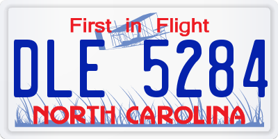 NC license plate DLE5284