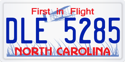 NC license plate DLE5285