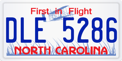 NC license plate DLE5286