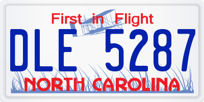 NC license plate DLE5287