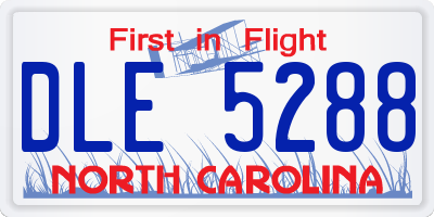 NC license plate DLE5288