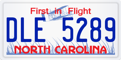 NC license plate DLE5289