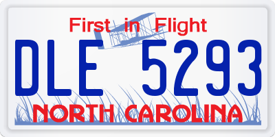 NC license plate DLE5293