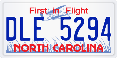 NC license plate DLE5294