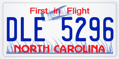 NC license plate DLE5296