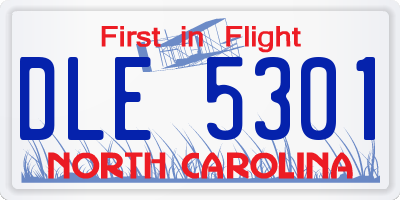NC license plate DLE5301