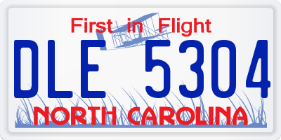 NC license plate DLE5304