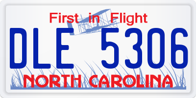 NC license plate DLE5306