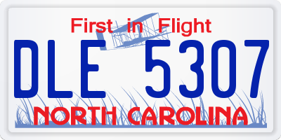 NC license plate DLE5307
