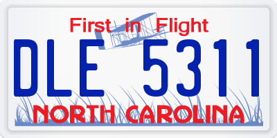 NC license plate DLE5311