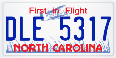 NC license plate DLE5317
