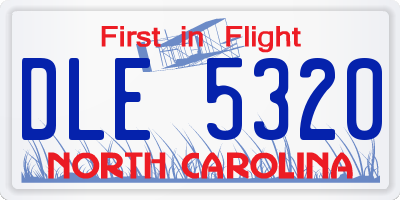 NC license plate DLE5320