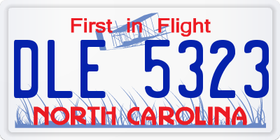NC license plate DLE5323