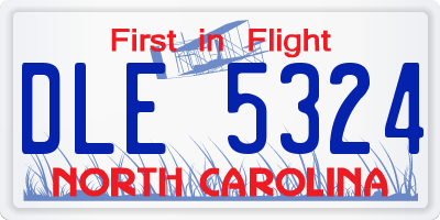 NC license plate DLE5324